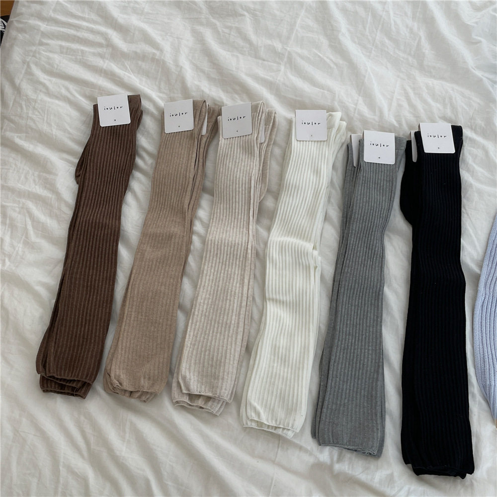 IOULOR粗条过膝袜春秋竖条纯色高筒袜日系不掉小腿袜显瘦长筒袜女,女士内衣/男士内衣/家居服,长筒袜,淘宝优惠券,粉丝福利购,淘宝优惠卷