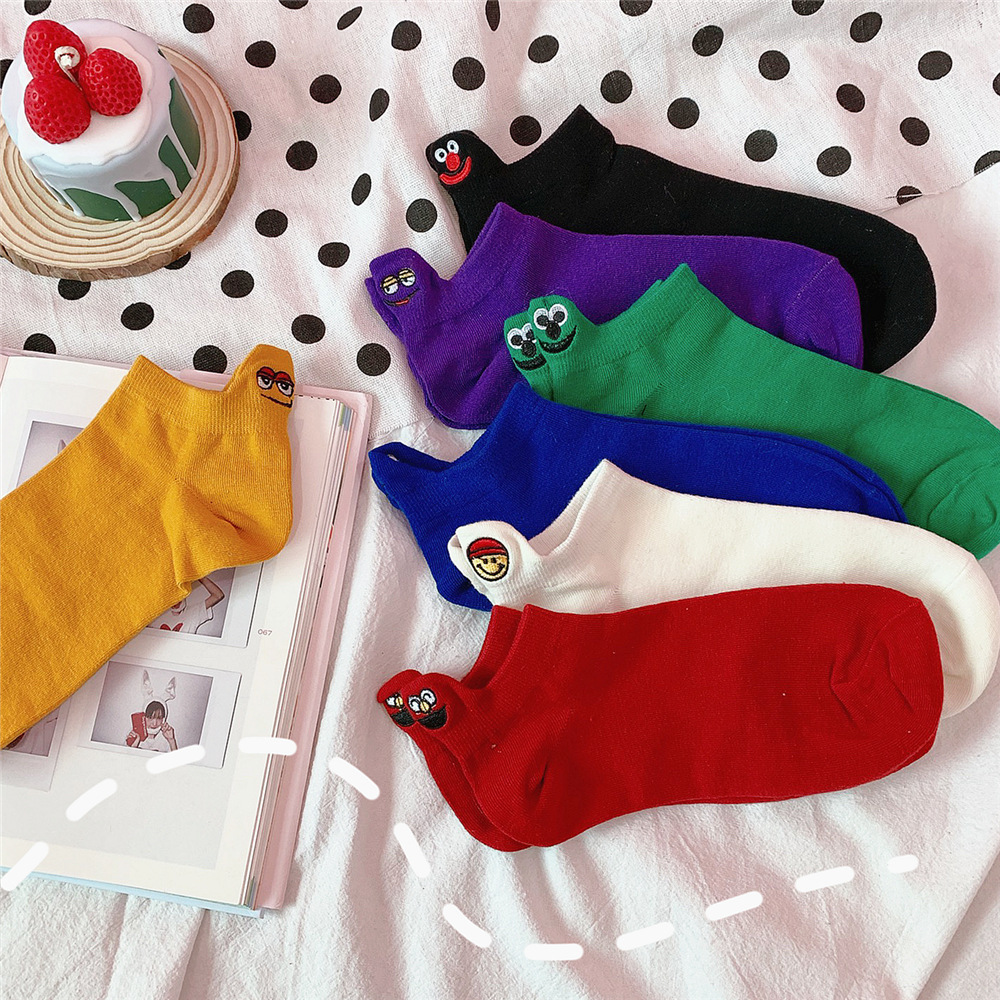 春夏季韩版可爱刺绣浅口短袜