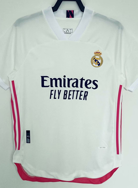 复刻版2020-21赛季皇马主场复古老款球衣 本泽马莫德里奇足球服男