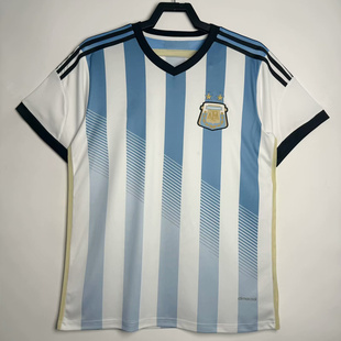 复刻版2014年世界杯阿根廷队主场复古老款球衣10号梅西足球服短袖