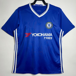 复刻版2016-17赛季切尔西主场短袖复古老款球衣 阿扎尔坎特足球服
