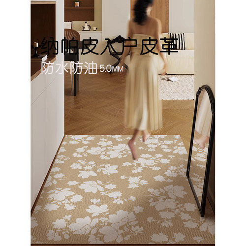 北欧中古轻奢风可擦免洗pvc皮革地垫入户门地毯卧室门口耐脏防滑
