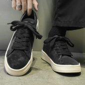 板鞋 复古翻毛磨砂反绒港风日系小众休闲皮面帆布鞋 男鞋 子2026新款