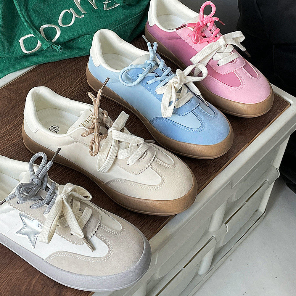 德训鞋女鞋粉色夏季平底小众芭蕾轻便蓝色新款星星鞋复古板鞋女生,女鞋,德训鞋,淘宝优惠券,粉丝福利购,淘宝优惠卷