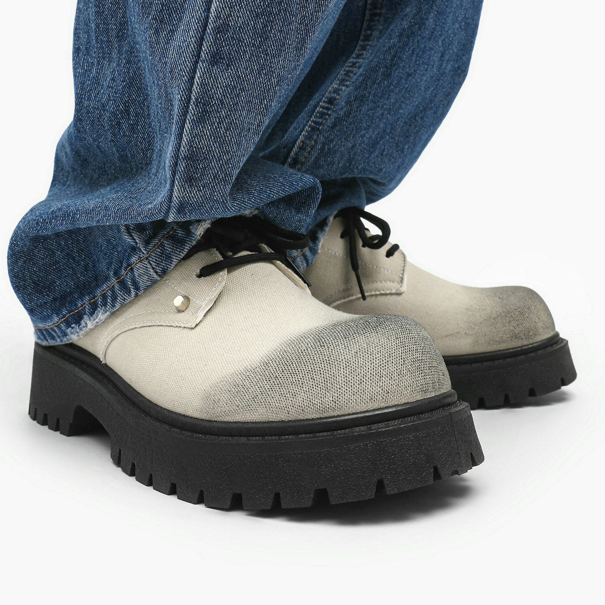 皮鞋男鞋大头德比鞋小众设计休闲厚底增高擦色做旧美式白色马丁鞋