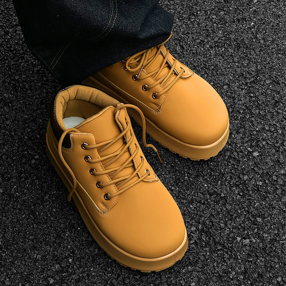 马丁靴男鞋小众雪地靴美式大黄靴潮牌复古高帮短靴黄色工装靴男生,流行男鞋,马丁靴,淘宝优惠券,粉丝福利购,淘宝优惠卷