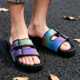 休闲沙滩鞋 凉鞋 一字拖轻便小众反光渐变色镭射凉拖鞋 2026新款 男款