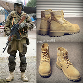 夏季 工装 靴男士 中帮战术特种兵登山短靴高帮作战靴马丁靴男沙漠靴