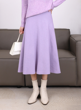针织半身裙冬季2025新款松紧高腰显瘦宽松伞裙时尚a字大摆裙21687