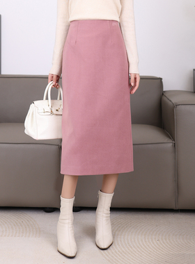 【年终大促】简约毛呢裙冬季呢子裙显瘦直筒裙气质a字包臀裙28221