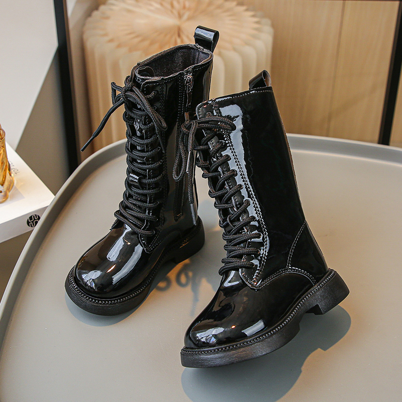 时尚韩版女童高筒加绒棉靴