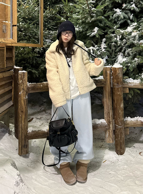 Our2【正肩摇粒绒】秋冬夹棉百搭休闲保暖摇粒绒长款拉链外套上衣