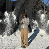 拖地裤 our2时尚 宽松直筒裤 小廓感茧型裤 复古阔腿休闲裤 2024秋季