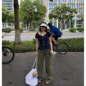 气质设计感泡泡袖 新款 洋气上衣潮 2025夏季 Our2两穿藏青色小衫