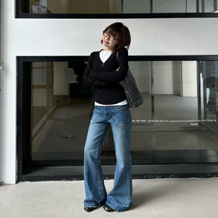 Our2【人生微喇裤】2026春季新款设计款百搭时尚水洗微喇牛仔长裤