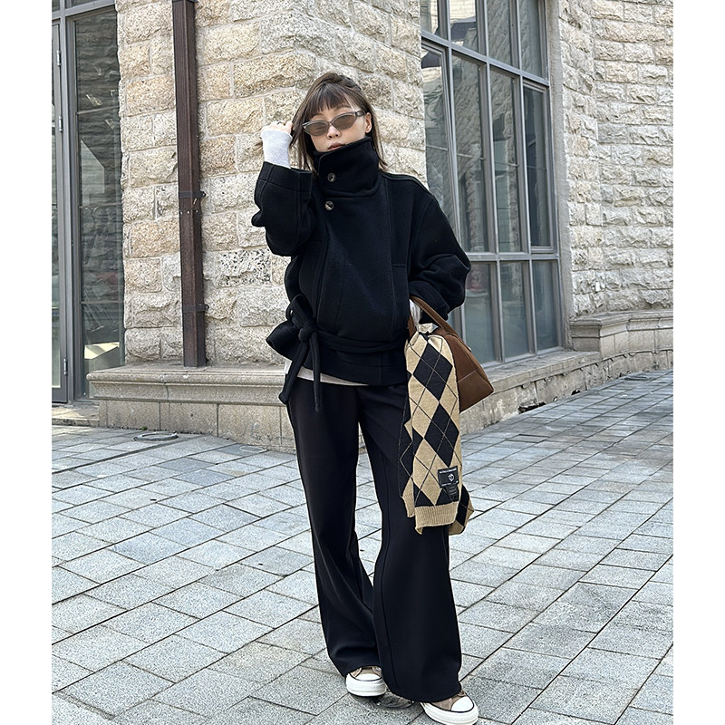 Our2高级感黑色西装裤女冬季新款气质阔腿休闲裤高腰直筒小黑裤,女装/女士精品,西装裤/正装裤,淘宝优惠券,粉丝福利购,淘宝优惠卷