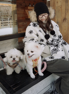 Our2【两穿小花外套】2025女款秋冬季百搭复古印花两面穿外套上衣