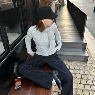 秋冬季 Our2 氛围感毛衣 带围巾 百搭针织毛衣 套头设计款