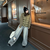 灰色擦色裤 秋季 新款 Our2 宽松设计感百搭复古休闲直筒牛仔长裤