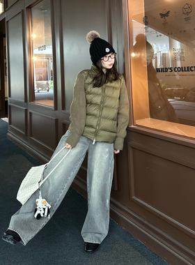 Our2【灰色擦色裤】秋季新款宽松设计感百搭复古休闲直筒牛仔长裤