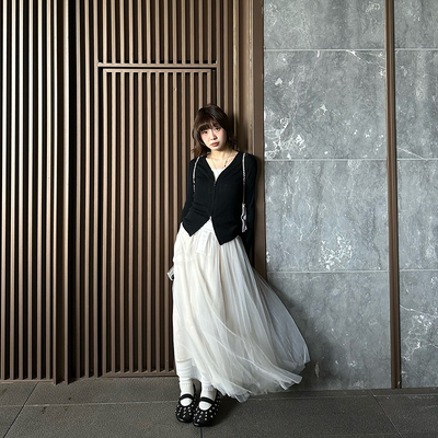 Our2氛围感纱裙气质显瘦收腰半身长裙女夏季新款甜美超仙女裙子