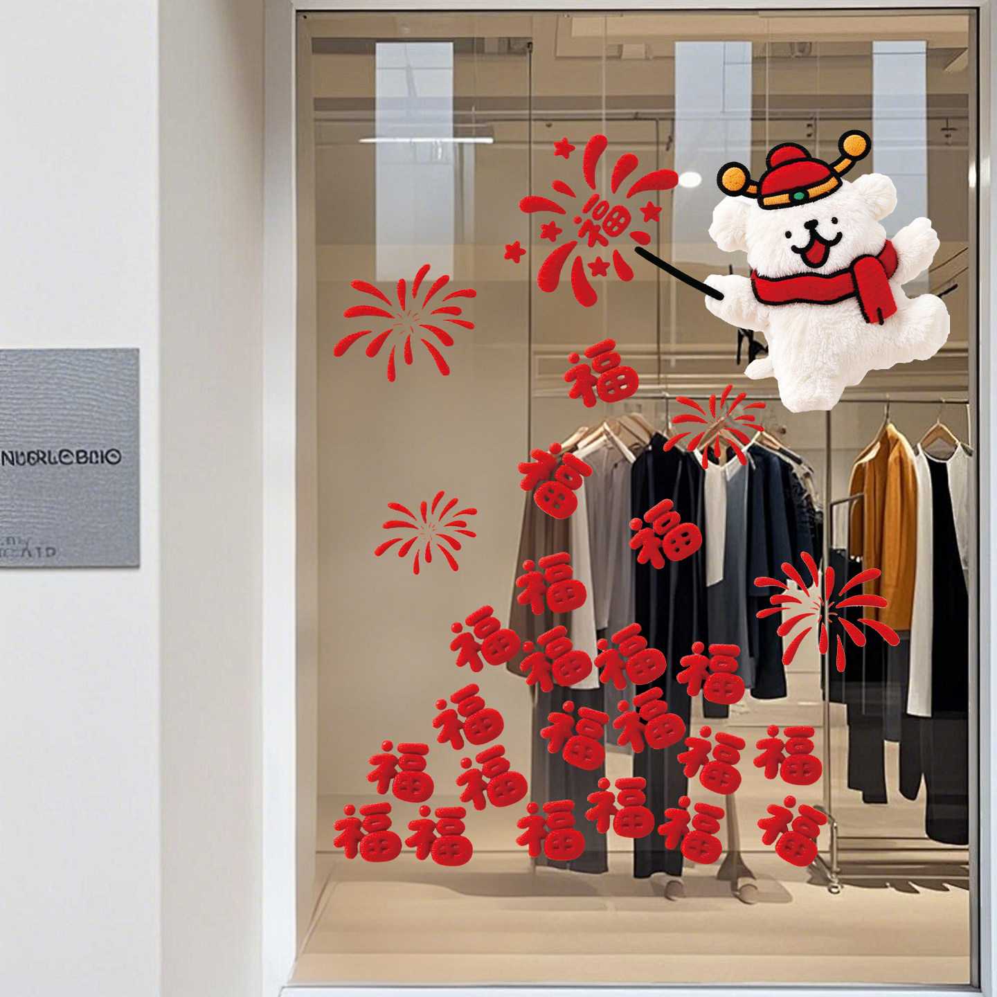 马年窗花线条小狗玻璃贴纸新年氛围布置静电贴门贴家用窗贴门贴,家居饰品,门贴,淘宝优惠券,粉丝福利购,淘宝优惠卷