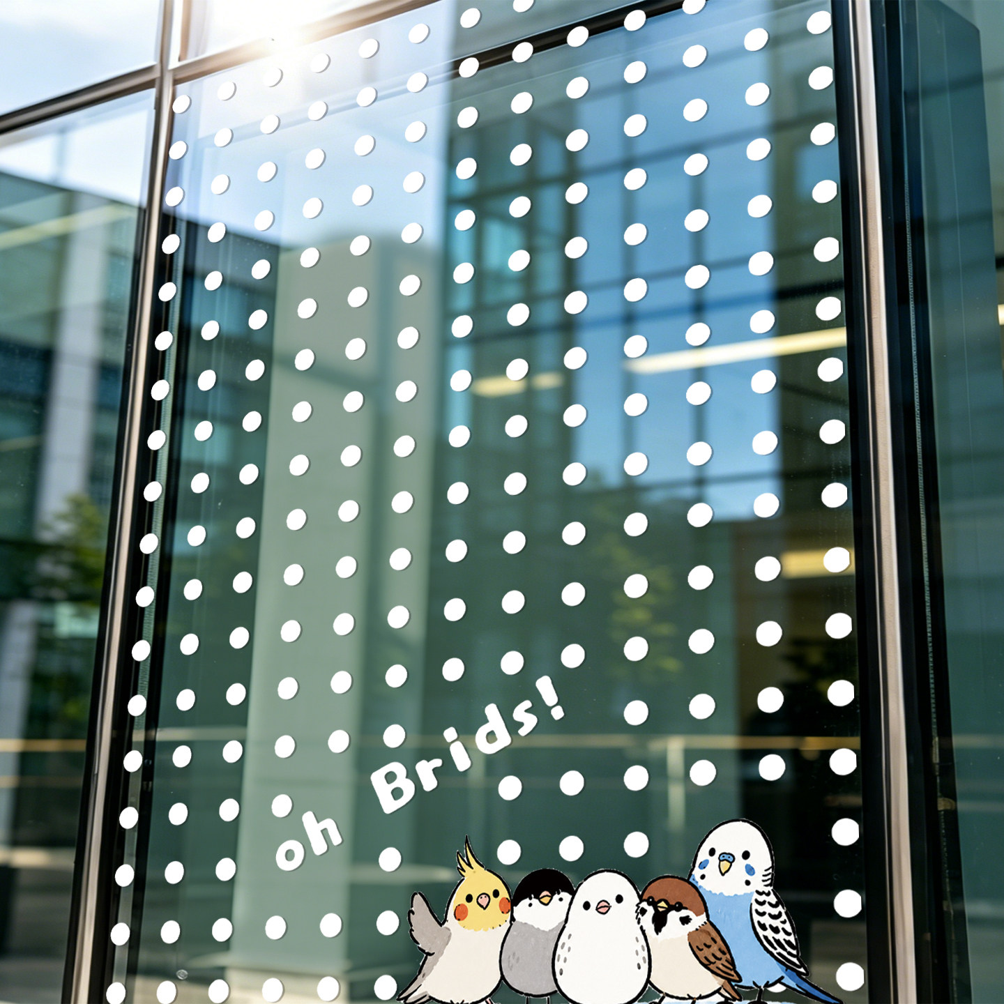 防鸟撞贴纸静电高层住宅写字楼大厦公司波点防反光贴画装饰定制