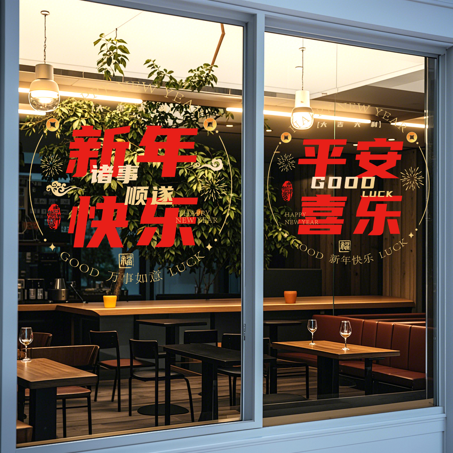 2026新年布置马年窗花静电贴