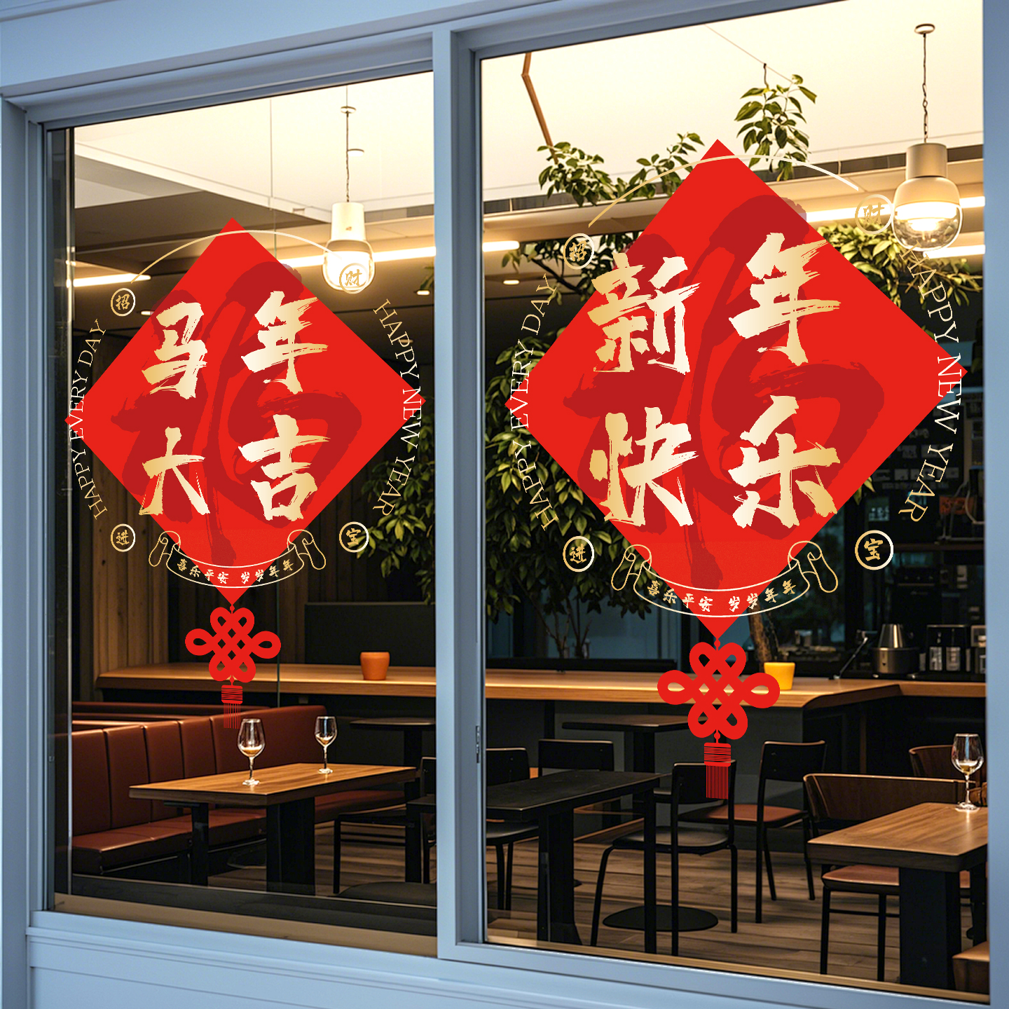 2026马年静电贴新年装饰贴纸