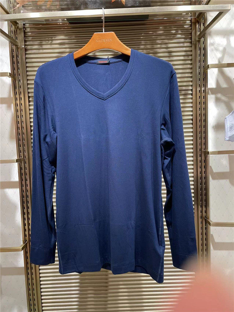 爱慕先生男牛奶丝秋冬蚕丝中厚v领保暖秋衣NS72D472秋裤NS73D472