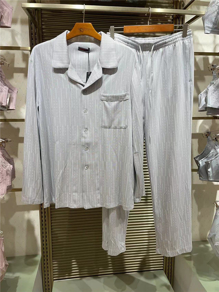 爱慕先生男士家居服睡衣舒适亲肤莫代尔长袖套装NS41E081/42E081