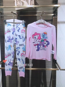 爱慕儿童小马宝莉莫代尔睡衣女内衣秋衣秋裤家居服套装AK174A781