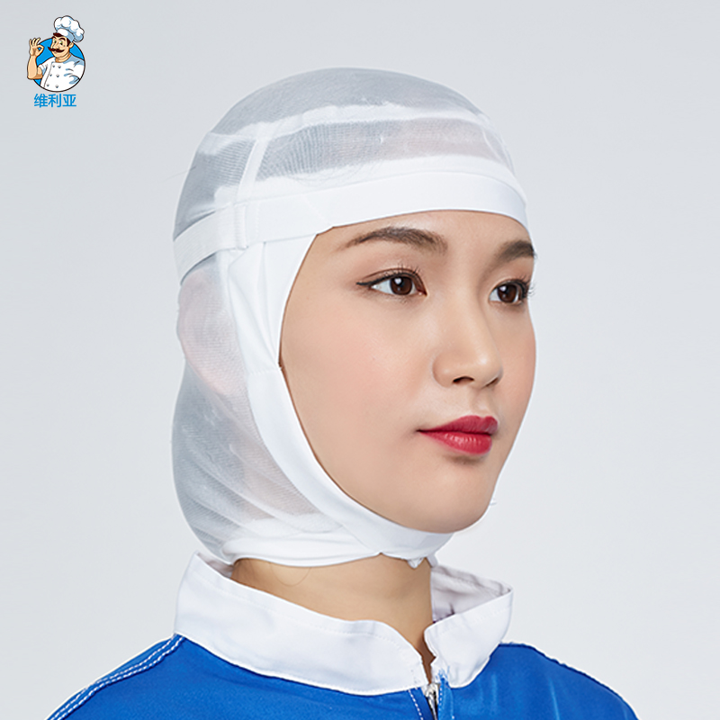 食品工厂车间系绳网帽
