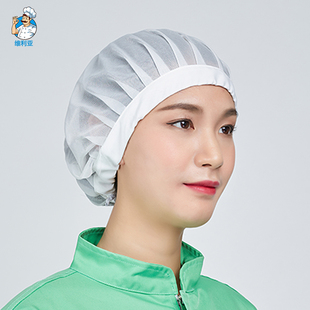 食品厂工作帽防掉发帽子透气网帽餐饮门店食堂帽蘑菇帽防尘帽