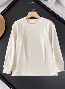 官网99童装男童女童摇粒绒圆领T恤长袖抓绒内搭25秋冬新款481213