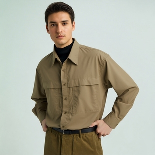 官网299男装女装工装宽松衬衫长袖休闲衬衣2025秋冬新款480652