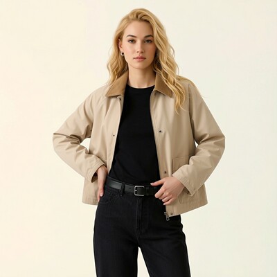 女装巴恩风休闲短夹克上衣