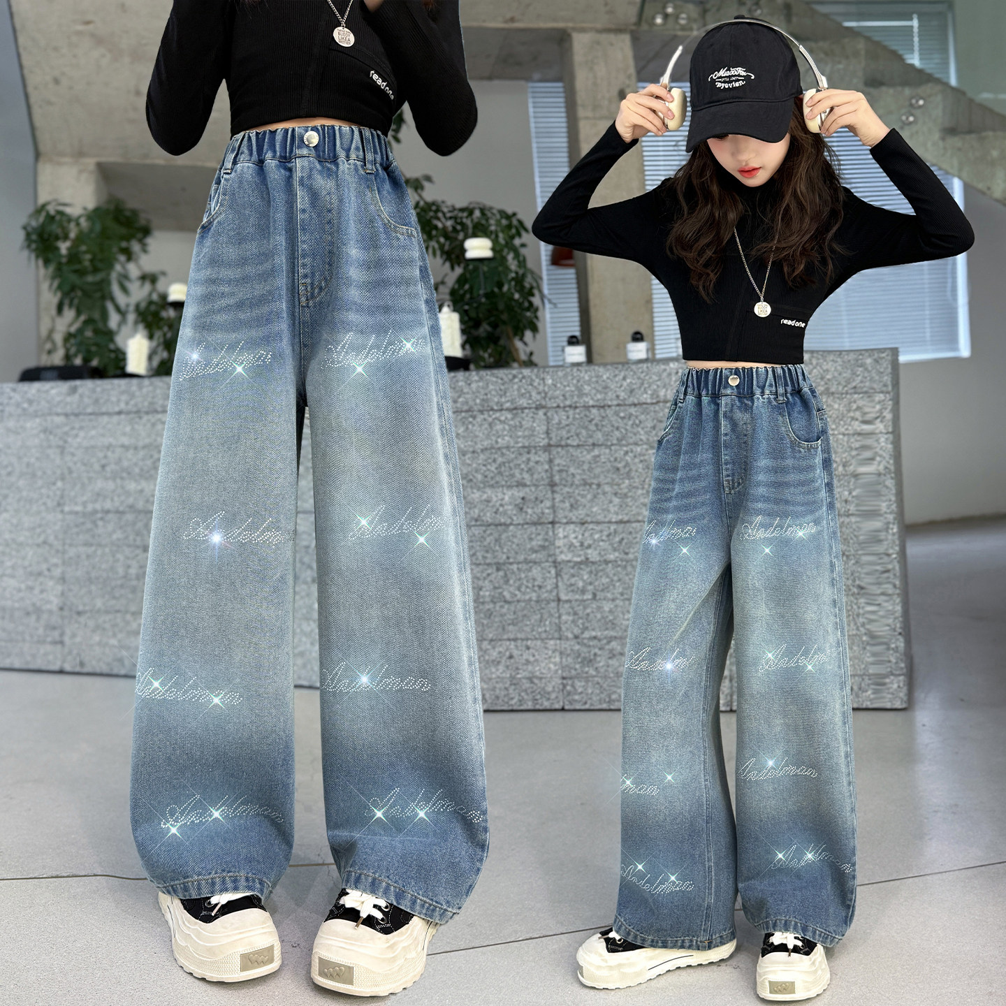 女童裤子春季新款儿童洋气宽松直筒裤中大童韩版休闲牛仔阔腿裤潮,童装/婴儿装/亲子装,儿童牛仔裤,淘宝优惠券,粉丝福利购,淘宝优惠卷