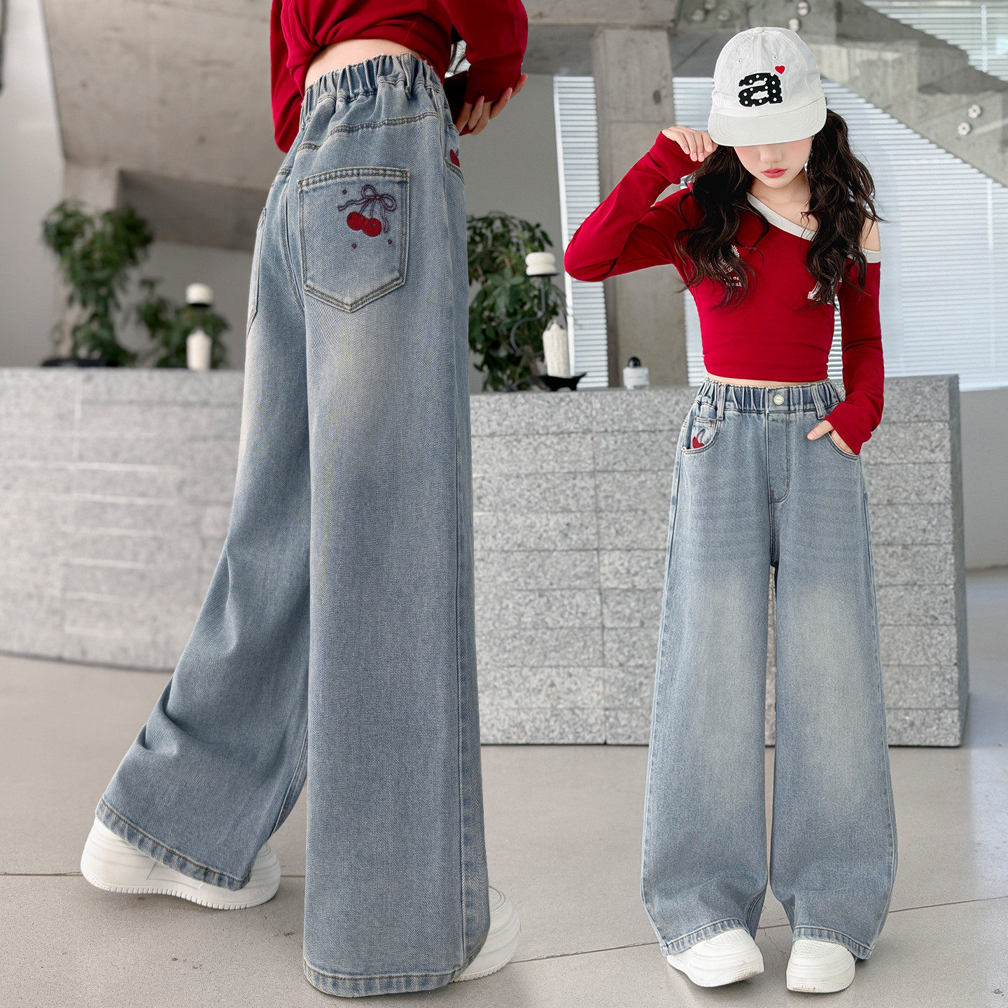 女童牛仔裤春季新款洋气儿童宽松百搭直筒裤子中大童显瘦阔腿裤潮,童装/婴儿装/亲子装,儿童牛仔裤,淘宝优惠券,粉丝福利购,淘宝优惠卷