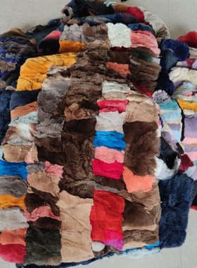 特价獭兔皮整张褥子獭兔毛坐垫皮草服装原料皮毛一体DIY手工制作