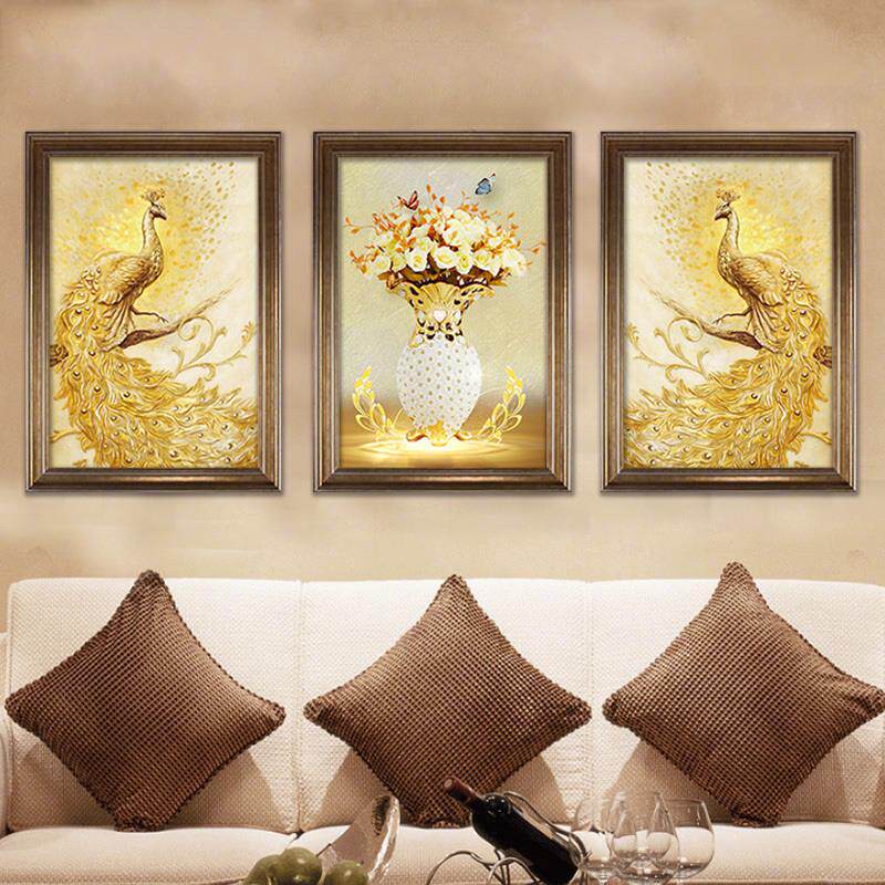 钻石画2019新款5d客厅孔雀三联十字绣水晶点贴钻异形满钻带框2020在类目 居家布艺, 十字绣及工具配件, 十字绣套件中 - 来自Buy2taobao.com提供专业的淘宝代购服务
