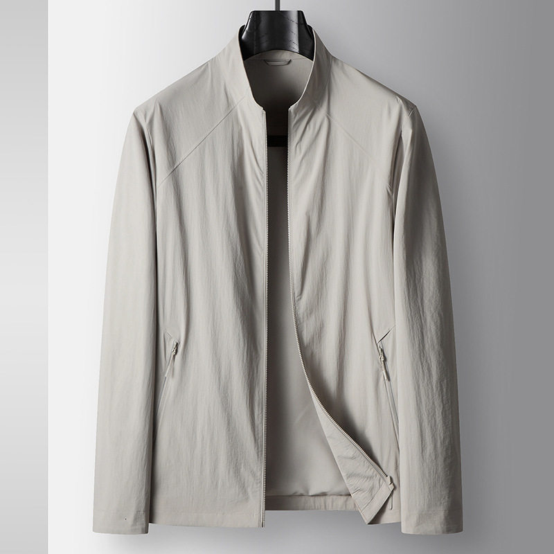 男式夹克2026春夏立领拉链款中青年轻奢商务休闲老钱风免烫外套