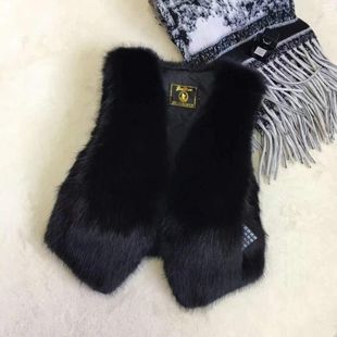 小香风外穿新款狐狸马甲女短款皮草马甲爆款外套显瘦坎肩仿毛马夹