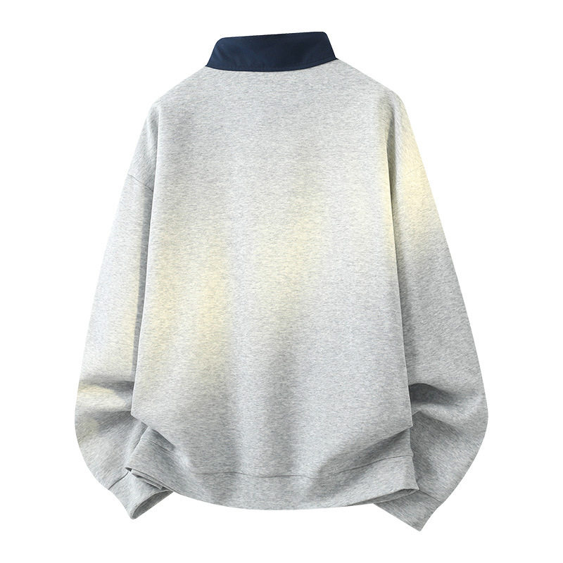 假两件衬衫领卫衣男款春秋2026新款半拉链Polo衫长袖内搭上衣卫衣