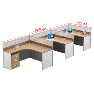 办公桌椅厂 定屏风办公桌面对面双人l型转角财务职工位客服开放式