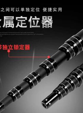 战跃超硬碳素新款金属定位绝缘伸缩单杆捞鱼网打鱼工具捕鱼抄网竿