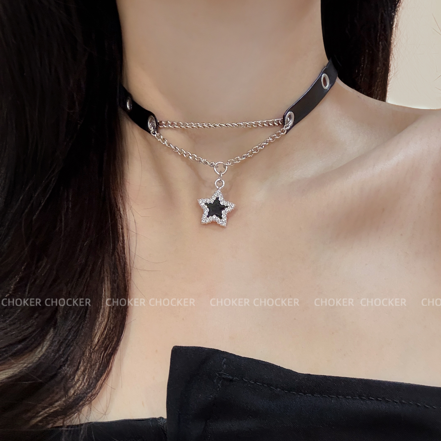 原创Y2K甜酷风choker颈链