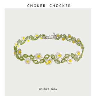 芝麻花[春意盎然]蕾丝花朵气质独特小众高级choker颈链项圈锁骨链