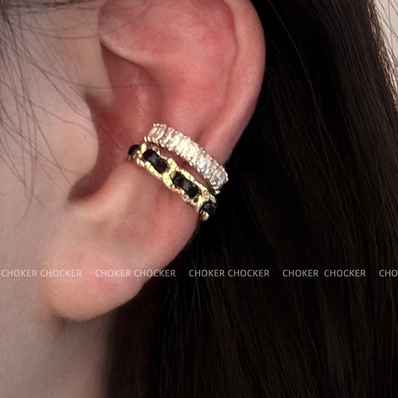 小香风锆石双层耳骨夹耳饰