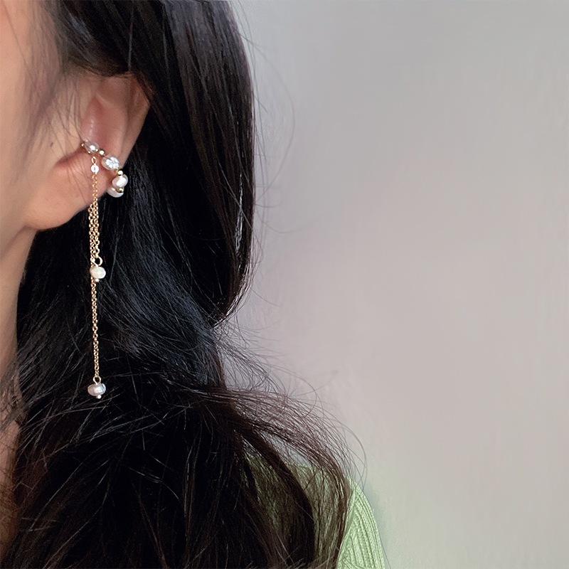 天然精水珍珠耳骨挂式淡水